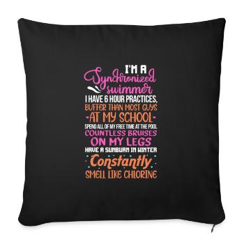Natation synchronisée Natation Sportive Cadeau - Housse de coussin décorative 45 x 45 cm - noir - Devant