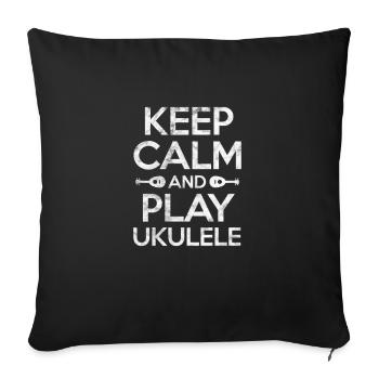 Ukulele - Sofakissenbezug 45 x 45 cm - Schwarz - Vorne