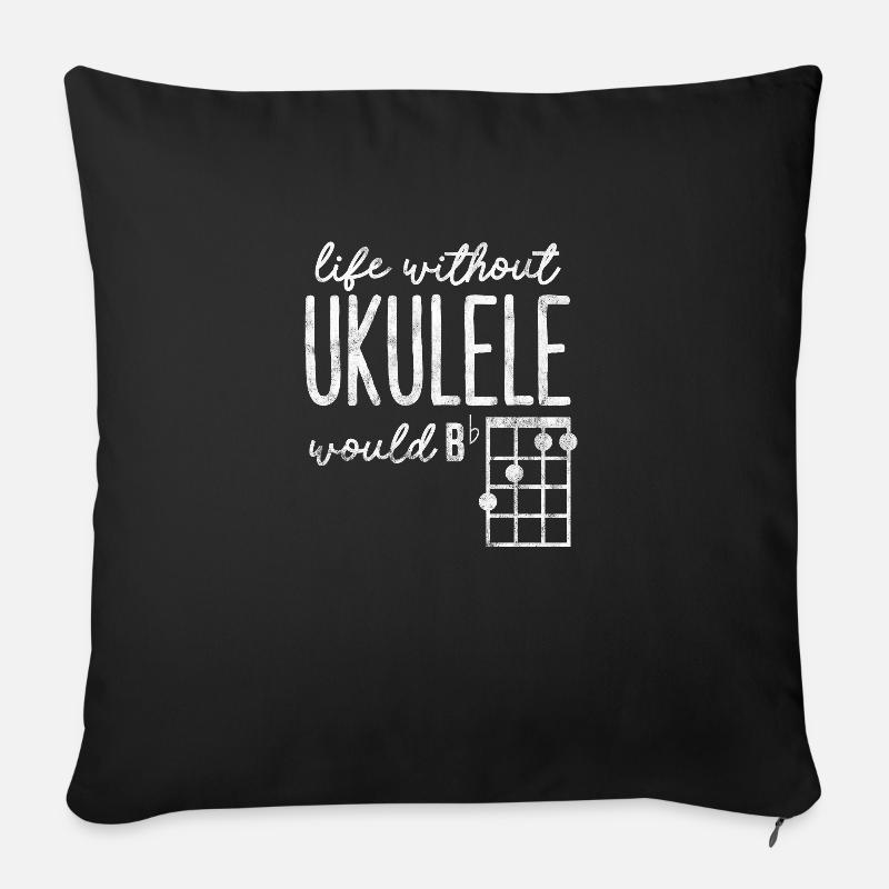 Ukulélé - Housse de coussin décorative 45 x 45 cm - noir