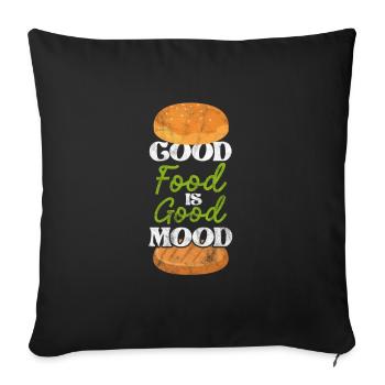 Burger - Housse de coussin décorative 45 x 45 cm - noir - Devant
