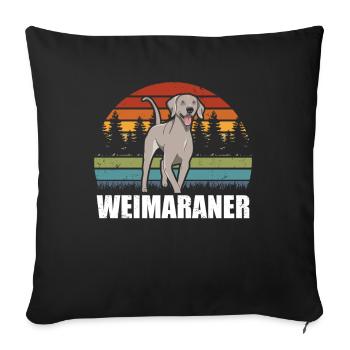 Weimaraner Dogs Dog Owner Gift - Sofa pillowcase 17,3'' x 17,3'' (45 x 45 cm) - black - Front