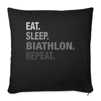 Awesome Eat Sleep Biathlon CHEMISE GRAPHIQUE - Housse de coussin décorative 45 x 45 cm - noir - Devant