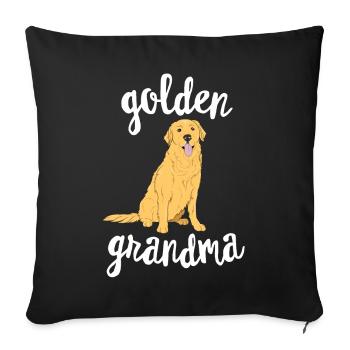 Golden Retriever Grand-mère Pawma Chien Grands-parents - Housse de coussin décorative 45 x 45 cm - noir - Devant