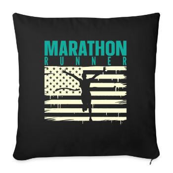 Marathon Marathon Marathon Runner Gift - Sofa pillowcase 17,3'' x 17,3'' (45 x 45 cm) - black - Front