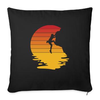 Boulder Climbing Mountaineering Rock Climbing Gift - Sofa pillowcase 17,3'' x 17,3'' (45 x 45 cm) - black - Front