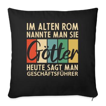 Lustige Geschäftsführer Sprüche - Sofakissenbezug 45 x 45 cm - Schwarz - Vorne
