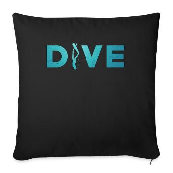 Freediving Apnea Diving Freediver Gift Idea - Sofa pillowcase 17,3'' x 17,3'' (45 x 45 cm) - black - Front