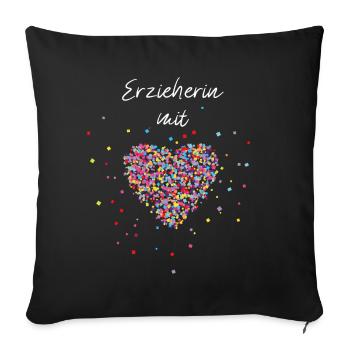 Kindergarten Kindergarten Kiga Kindergarten Teacher - Sofa pillowcase 17,3'' x 17,3'' (45 x 45 cm) - black - Front