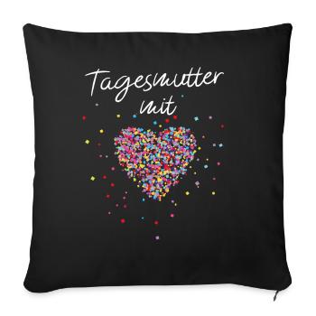 Tagesmutter Kinderbetreuung Kita Kiga - Sofakissenbezug 45 x 45 cm - Schwarz - Vorne