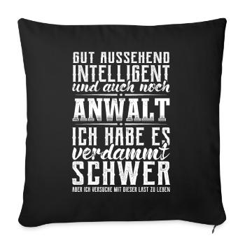 Anwalt Juristen Jurist Lustig Rechtsanwalt - Sofakissenbezug 45 x 45 cm - Schwarz - Vorne