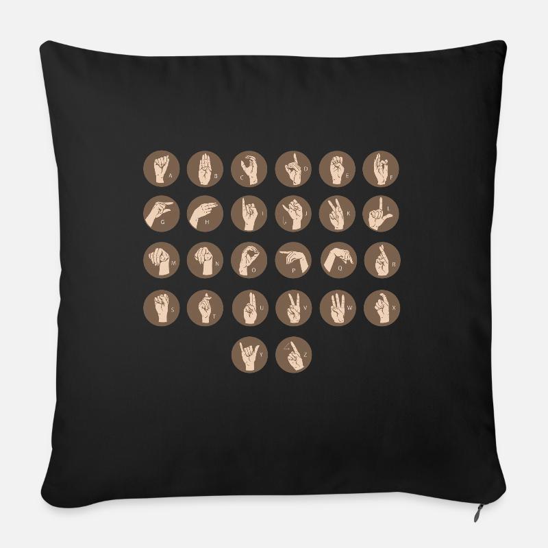 Taubstumm Gehörslos Gebärdensprache Taub Hören - Sofakissenbezug 45 x 45 cm - Schwarz