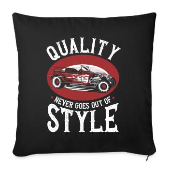 Hot Rod Hot Rods Muscle Car Hotrod Voiture mécanique - Housse de coussin décorative 45 x 45 cm - noir - Devant