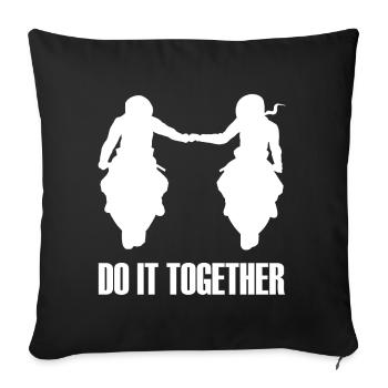Bikercouple Together Dear Motorcycle Couple Couples - Sofa pillowcase 17,3'' x 17,3'' (45 x 45 cm) - black - Front