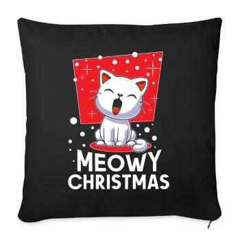 Meowy Christmas Christmas Cat Meow - Sofa pillowcase 17,3'' x 17,3'' (45 x 45 cm) - black - Front