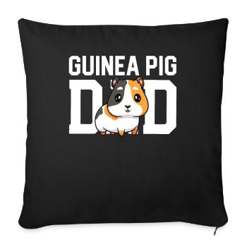 Cadeau de papa cochon d’Inde pour les amoureux du cochon d’Inde Propriétaire - Housse de coussin décorative 45 x 45 cm - noir - Devant
