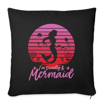 Mermaid Mermaid Mermaid Cadeau - Housse de coussin décorative 45 x 45 cm - noir - Devant