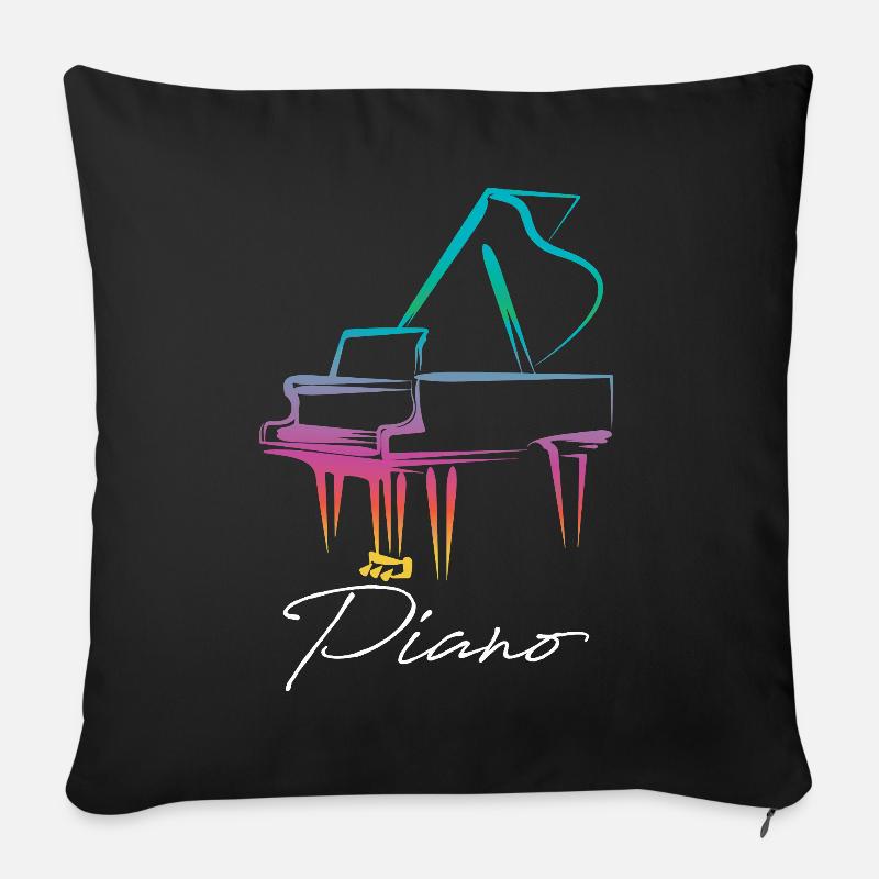 Piano Klavier Pianist Geschenk - Sofakissenbezug 45 x 45 cm - Schwarz
