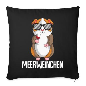 Meerweinchen Meerschweinchen Wein - Sofakissenbezug 45 x 45 cm - Schwarz - Vorne