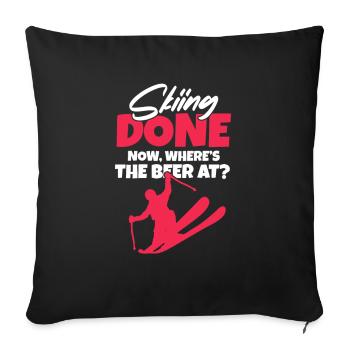 Apres Ski Skiing Snow Ski Holiday Gift - Sofa pillowcase 17,3'' x 17,3'' (45 x 45 cm) - black - Front