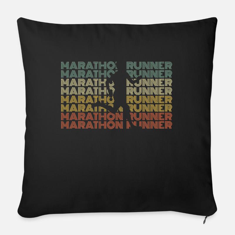 Marathon Marathonlauf Marathonläufer Geschenk - Sofakissenbezug 45 x 45 cm - Schwarz