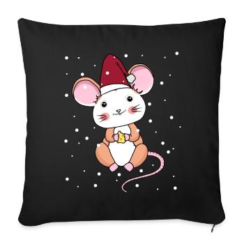 Xmas Child Mouse Snowflakes Christmas Christmas - Sofa pillowcase 17,3'' x 17,3'' (45 x 45 cm) - black - Front