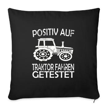 Witzige Landwirtschat, Bauer & Traktor Motive - Sofakissenbezug 45 x 45 cm - Schwarz - Vorne