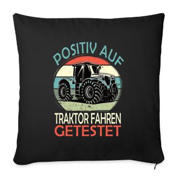 Witzige Landwirtschat, Bauer & Traktor Motive - Sofakissenbezug 45 x 45 cm - Schwarz - Vorne