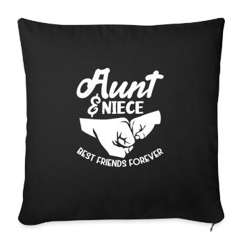Aunt Niece Daughter Sister Family Gift - Sofa pillowcase 17,3'' x 17,3'' (45 x 45 cm) - black - Front
