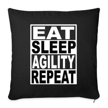 Eat Sleep Agility Repeat - Sofa pillowcase 17,3'' x 17,3'' (45 x 45 cm) - black - Front