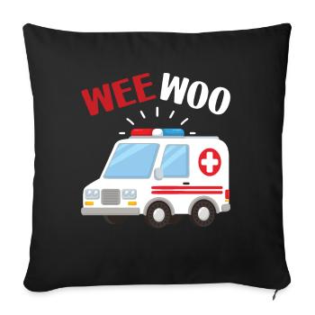 Wee Woo Sanitäter Rettungsdienst Geschenk - Sofakissenbezug 45 x 45 cm - Schwarz - Vorne