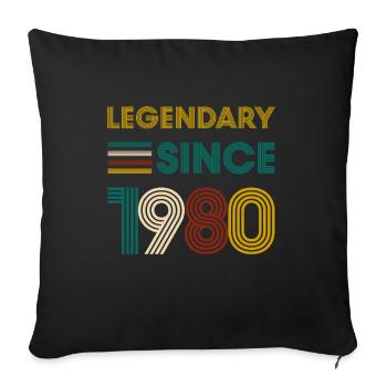 Vintage Legendary since 1980 birthday - Sofa pillowcase 17,3'' x 17,3'' (45 x 45 cm) - black - Front