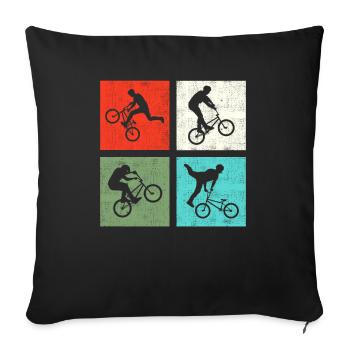BMX Retro - Sofa pillowcase 17,3'' x 17,3'' (45 x 45 cm) - black - Front