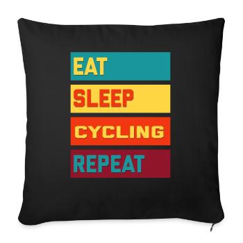 Eat Sleep Cycling Repeat Vintage Edition - Sofa pillowcase 17,3'' x 17,3'' (45 x 45 cm) - black - Front