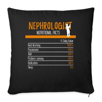 Nephrologist Ingredients - Sofa pillowcase 17,3'' x 17,3'' (45 x 45 cm) - black - Front