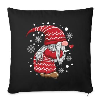 Christmas Wichtel Partner Look - Sofa pillowcase 17,3'' x 17,3'' (45 x 45 cm) - black - Front