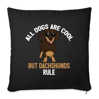 Cool Dachshund Dog Owner Viennese Dachshund - Sofa pillowcase 17,3'' x 17,3'' (45 x 45 cm) - black - Front