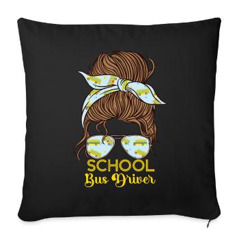 School Bus Driver Girl - Sofakissenbezug 45 x 45 cm - Schwarz - Vorne
