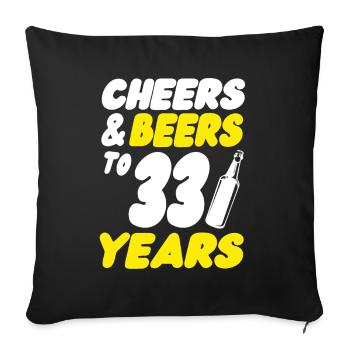 33 ans - Housse de coussin décorative 45 x 45 cm - noir - Devant