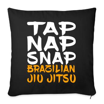 Appuyez sur Nap Snap Jiu Jitsu brésilien - Housse de coussin décorative 45 x 45 cm - noir - Devant