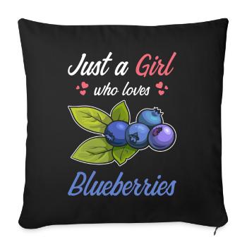 Juste une fille qui aime les bleuets - Housse de coussin décorative 45 x 45 cm - noir - Devant