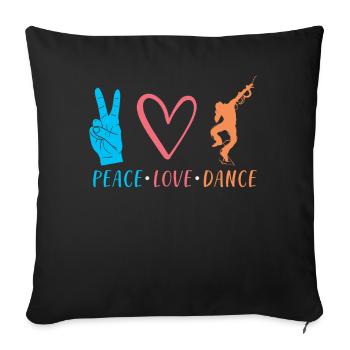 Cadeau danseur dansant - Housse de coussin décorative 45 x 45 cm - noir - Devant
