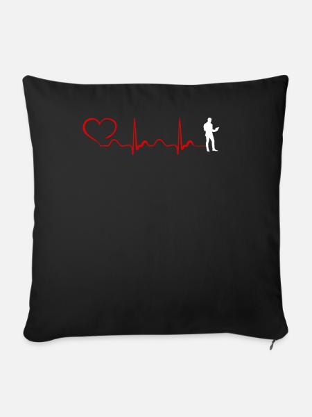 Programming Heartbeat And Heart - Sofakissenbezug 45 x 45 cm - Schwarz