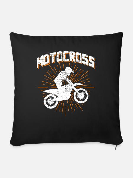 Motocross - Sofakissenbezug 45 x 45 cm - Schwarz