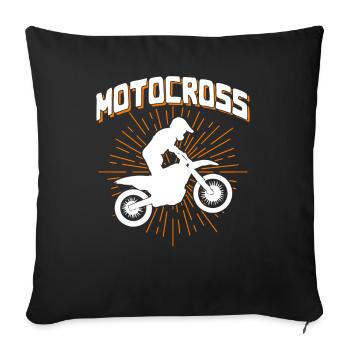 Motocross - Sofa pillowcase 17,3'' x 17,3'' (45 x 45 cm) - black - Front