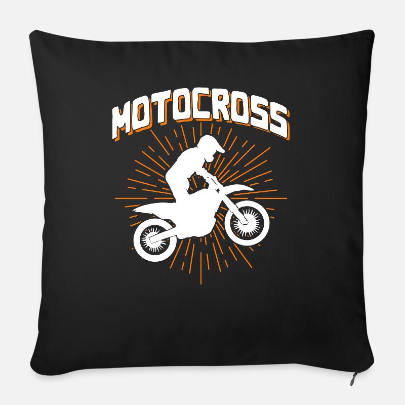 Motocross - Sofa pillowcase 17,3'' x 17,3'' (45 x 45 cm) - black
