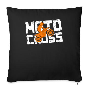 Motocross - Sofa pillowcase 17,3'' x 17,3'' (45 x 45 cm) - black - Front