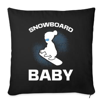 Snowboarding Snowboard Baby Kids Snowboarder - Sofa pillowcase 17,3'' x 17,3'' (45 x 45 cm) - black - Front