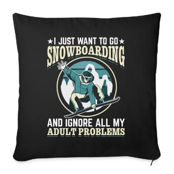 Snowboarding Snowboard Freestyle Snowboarder - Sofa pillowcase 17,3'' x 17,3'' (45 x 45 cm) - black - Front
