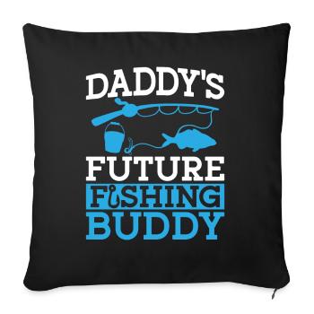 Copains de pêche Papa Père Fils - Housse de coussin décorative 45 x 45 cm - noir - Devant