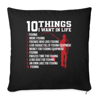 Fishing Vintage - Sofa pillowcase 17,3'' x 17,3'' (45 x 45 cm) - black - Front